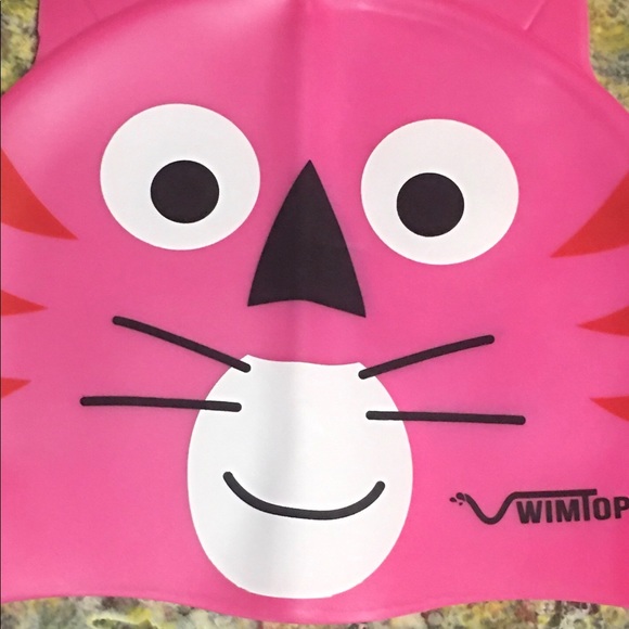 NRFO Cute Animal Silicone Swim Cap Girls Pink - Picture 3 of 8